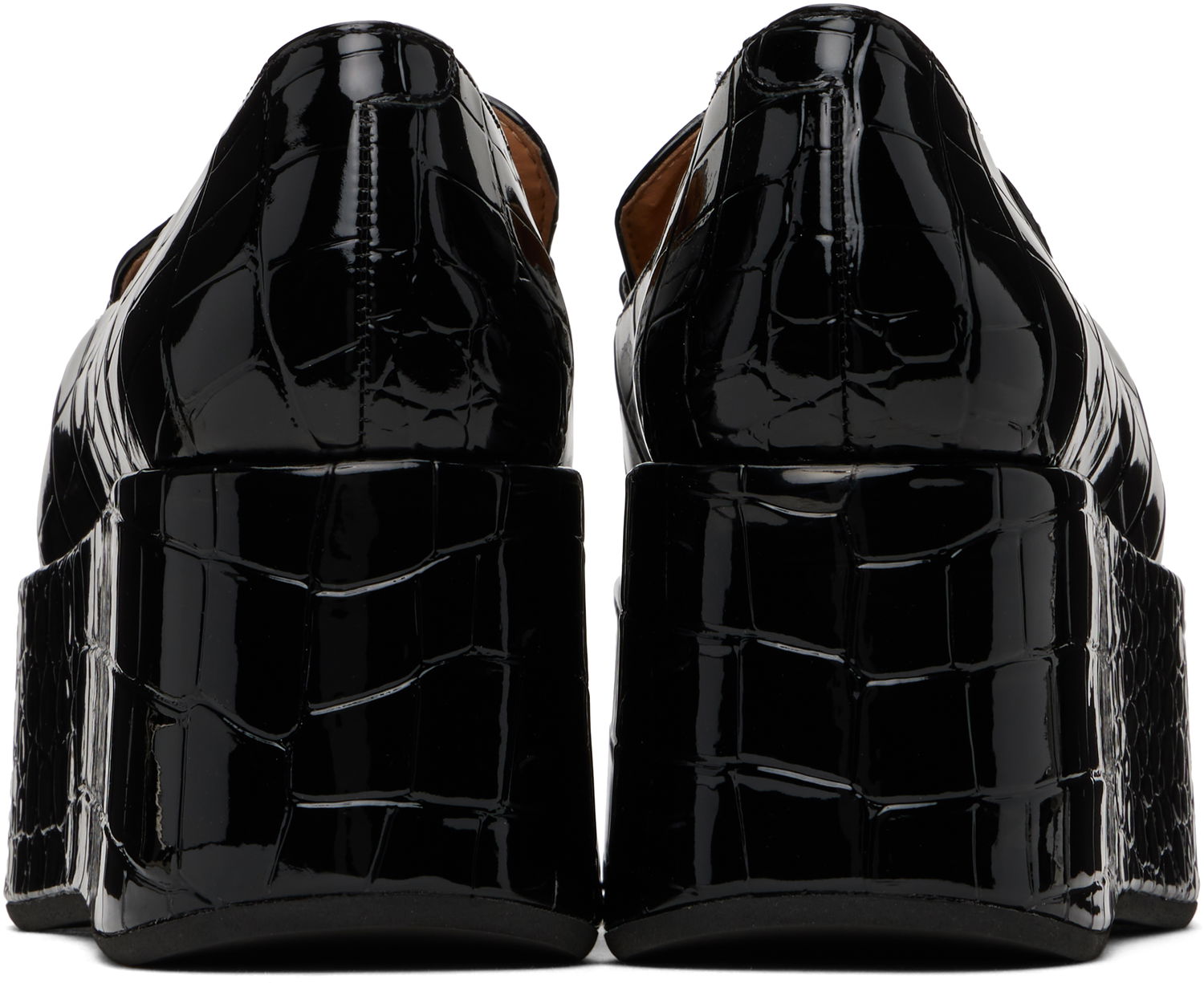 Skopleje GANNI GANNI Croco Butterfly Chain Platform Loafers Sort | S2834, 1