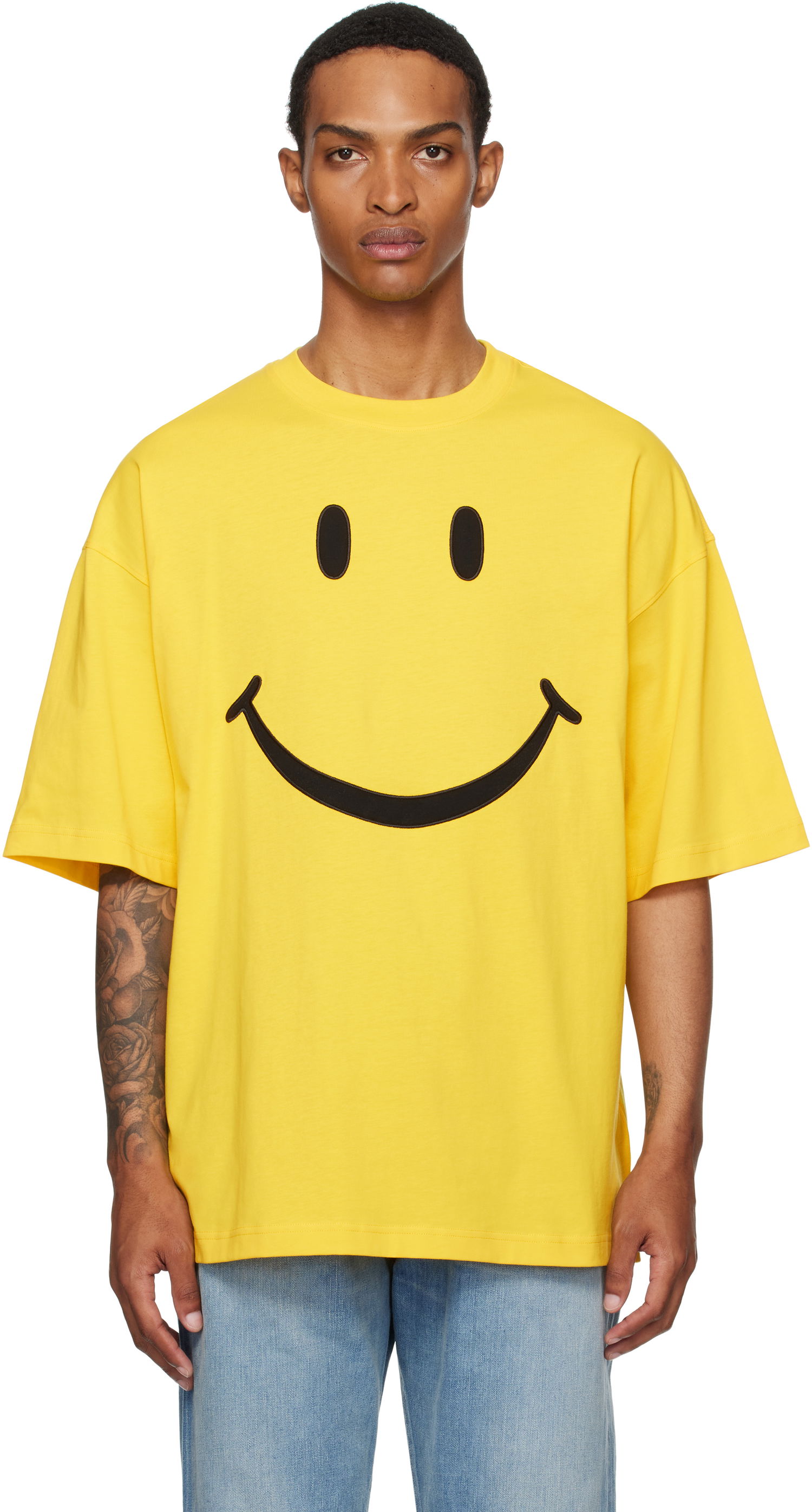 T-shirt Moschino Moschino Smiley® Organic Cotton T-Shirt Gul | 252ZZ072352411027, 0