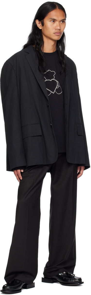 Bukser We11done Logo Straight Leg Trousers Sort | WD-PT4-20-729-U-BK, 3