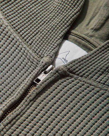 Sweatshirt ROA Sun Faded Waffle Zip Up Hoodie Grøn | RBMW0513FA340 GRN0012, 3