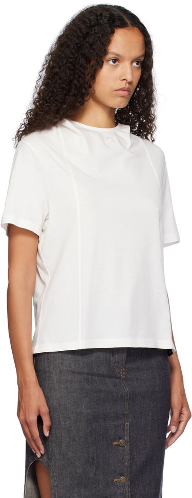 T-shirt Courrèges Short Sleeve Cropped T-Shirt Hvid | 424JTS159JS0175, 1
