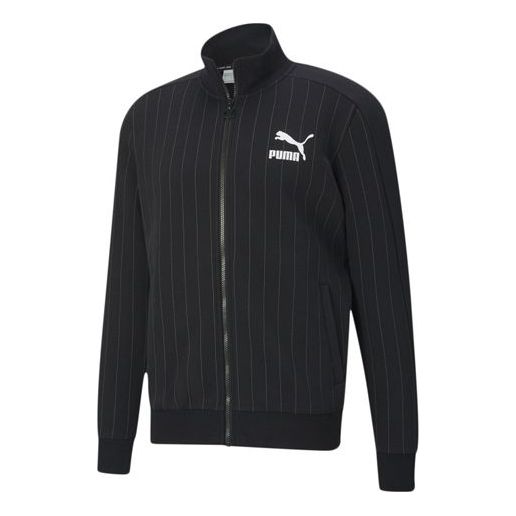 Bomberjakke Puma PUMA Pinstripe Fleece Lined Track Jacket Sort | 530177-01