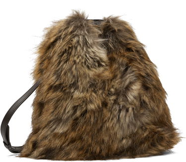 Håndtaske Maison Margiela MM6 Maison Margiela Triangle Crossbody Faux-Fur Bag Brun | SB6WD0026P8486, 3