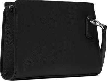 Tegnebog BOSS BOSS Pebble-Grained Leather Wristlet Pouch Sort | 50548170, 2