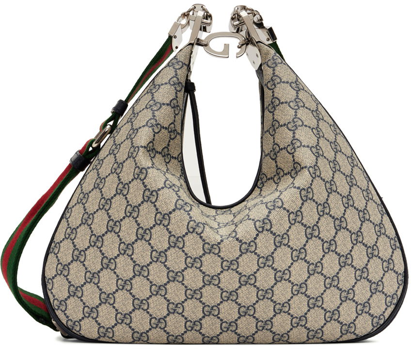 Skuldertaske Gucci Large Attache Shoulder Bag Beige | 702823 96GRN, 0