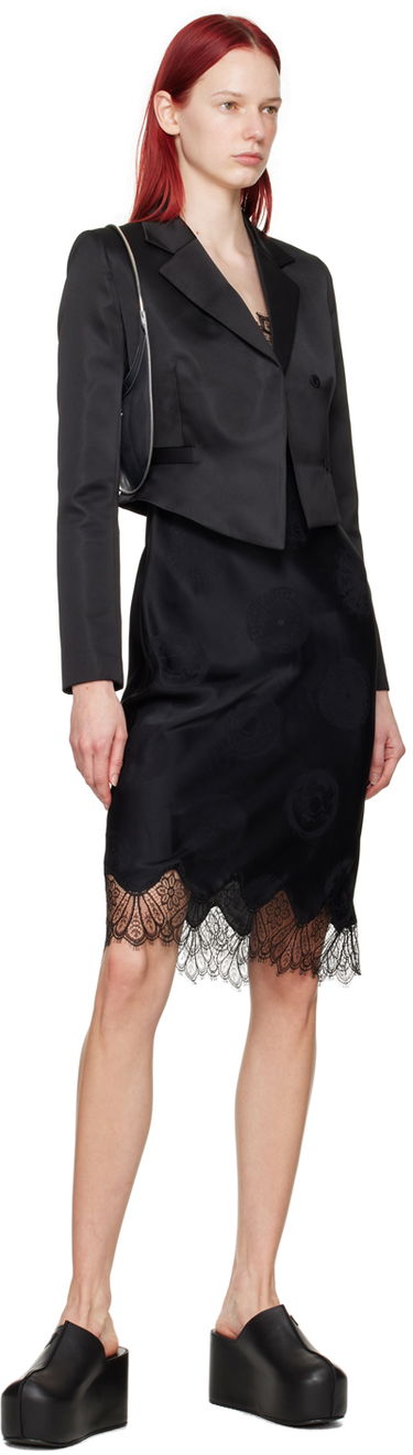 Jakke Coperni Coperni Cropped Satin Blazer Sort | COPV54828, 3