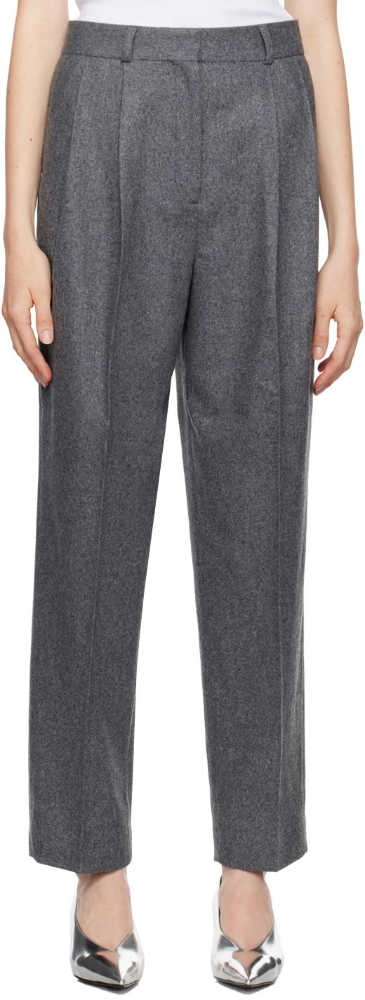 Bukser TOTEME Double-Pleated Tailored Trousers Grå | 244-WRB847-FB0024, 0
