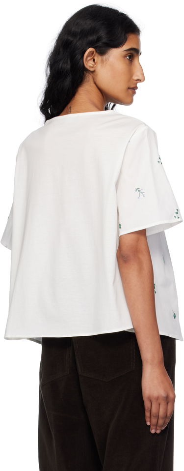 T-shirt Max Mara Weekend Max Mara Edita Floral Embroidered Top Hvid | 2515941072600, 2