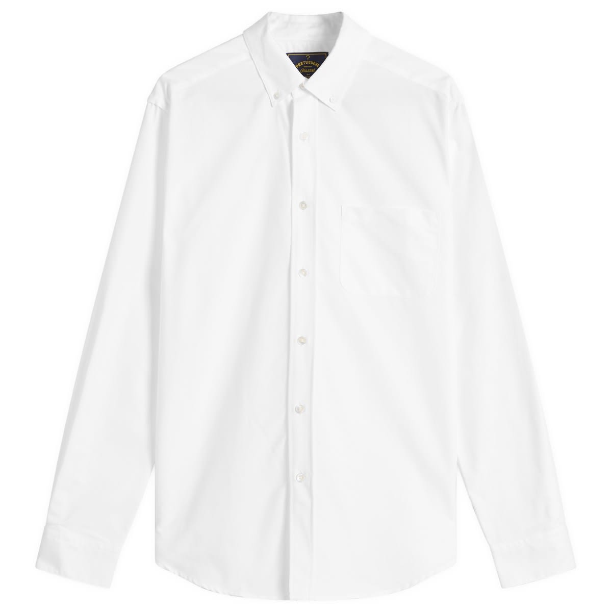 Skjorte Portuguese Flannel Portuguese Flannel Belavista Button Down Oxford Shirt, Large Hvid | SS25-014-WHT, 0