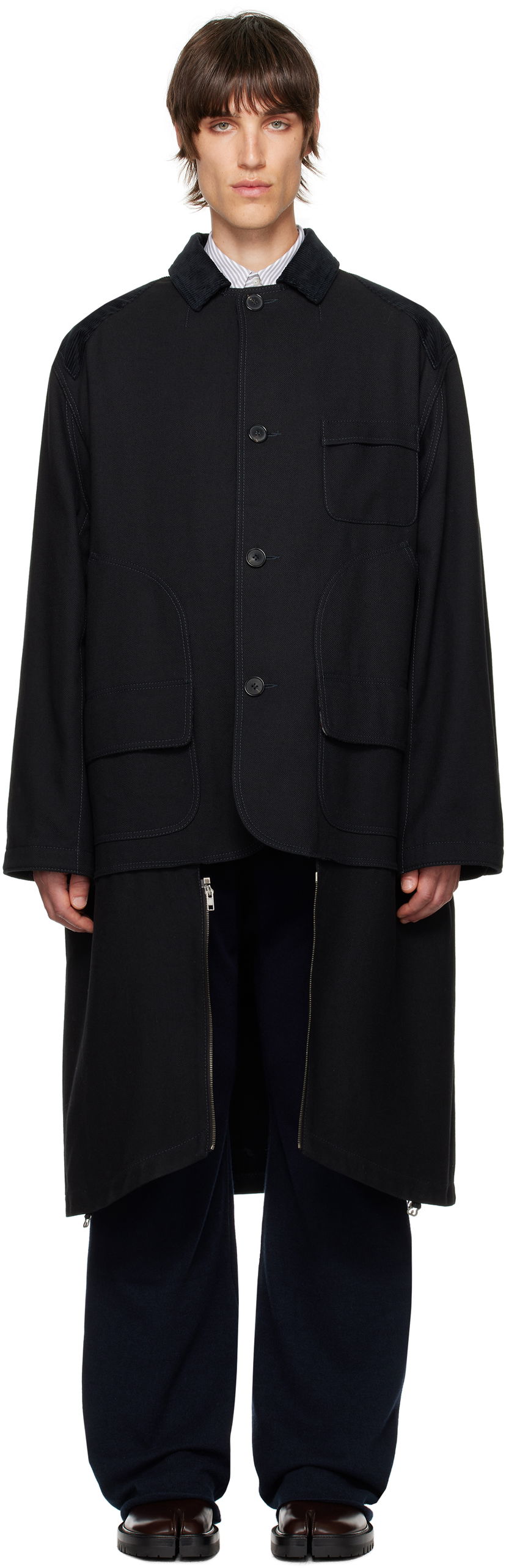 Frakker Maison Margiela Heavy Cotton Double Coat Sort | S51AA0352 S53229