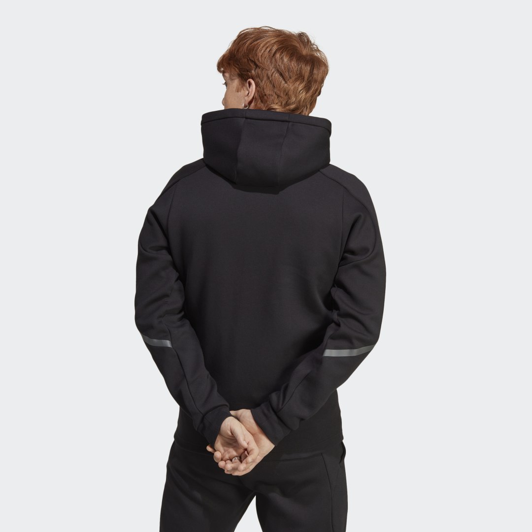 Sweatshirt adidas Originals Designed for Gameday Full-Zip Hoodie Sort | IC8044, 1
