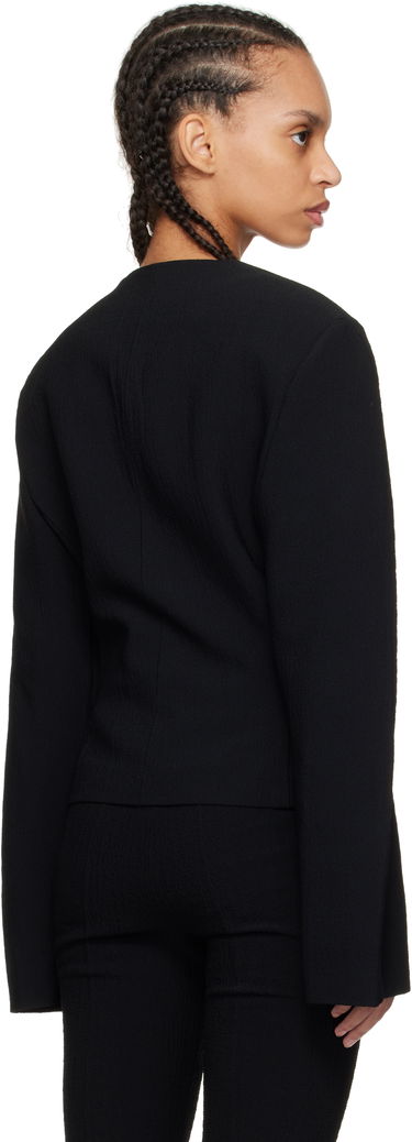 Jakke Nanushka Nanushka Kiyo Seersucker Blazer Sort | NW25RSOW19999, 2