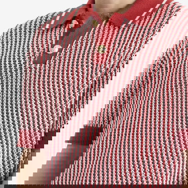 Polo skjorte Drôle de Monsieur Striped Knit Polo Shirt Rød | G-PO167-CO208-BR, 5