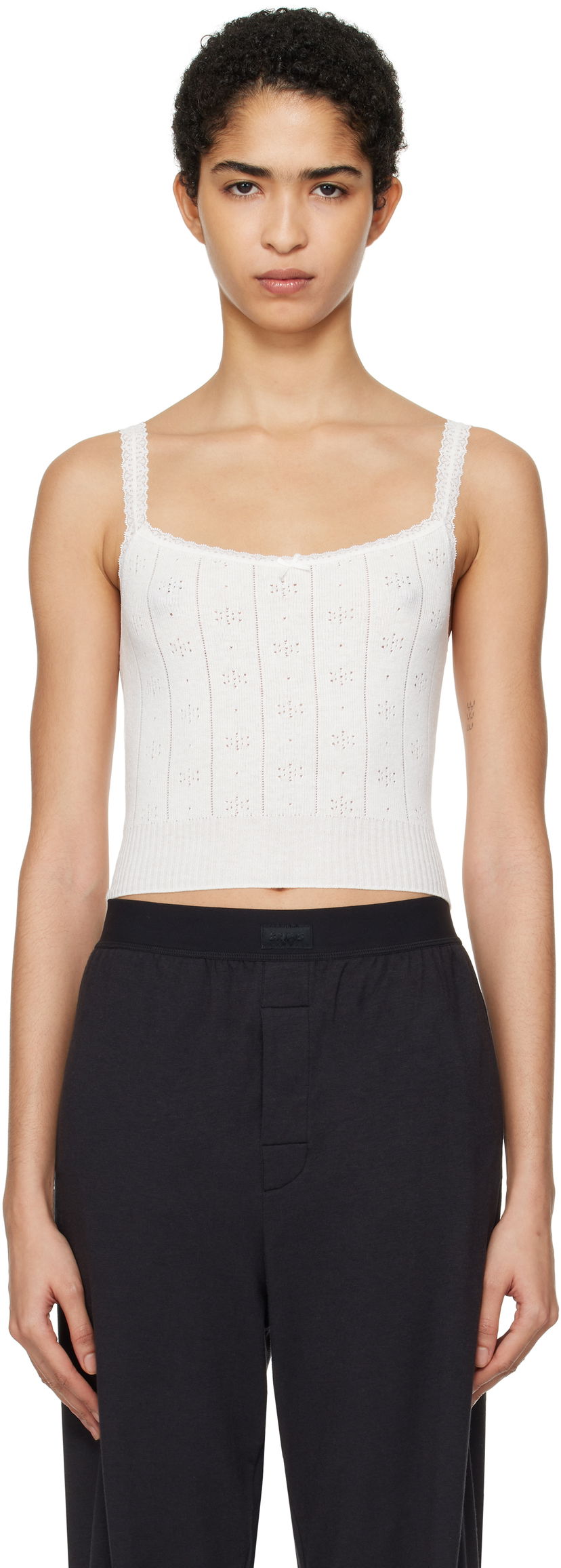 Tanktop SKIMS Sweater Camisole Hvid | SL-CAM-6485W