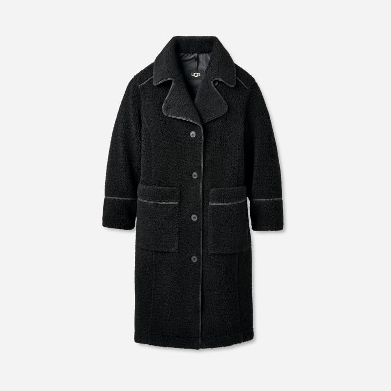 Frakker UGG Sema Fluff Long Coat Sort | 1171458-BLK, 0