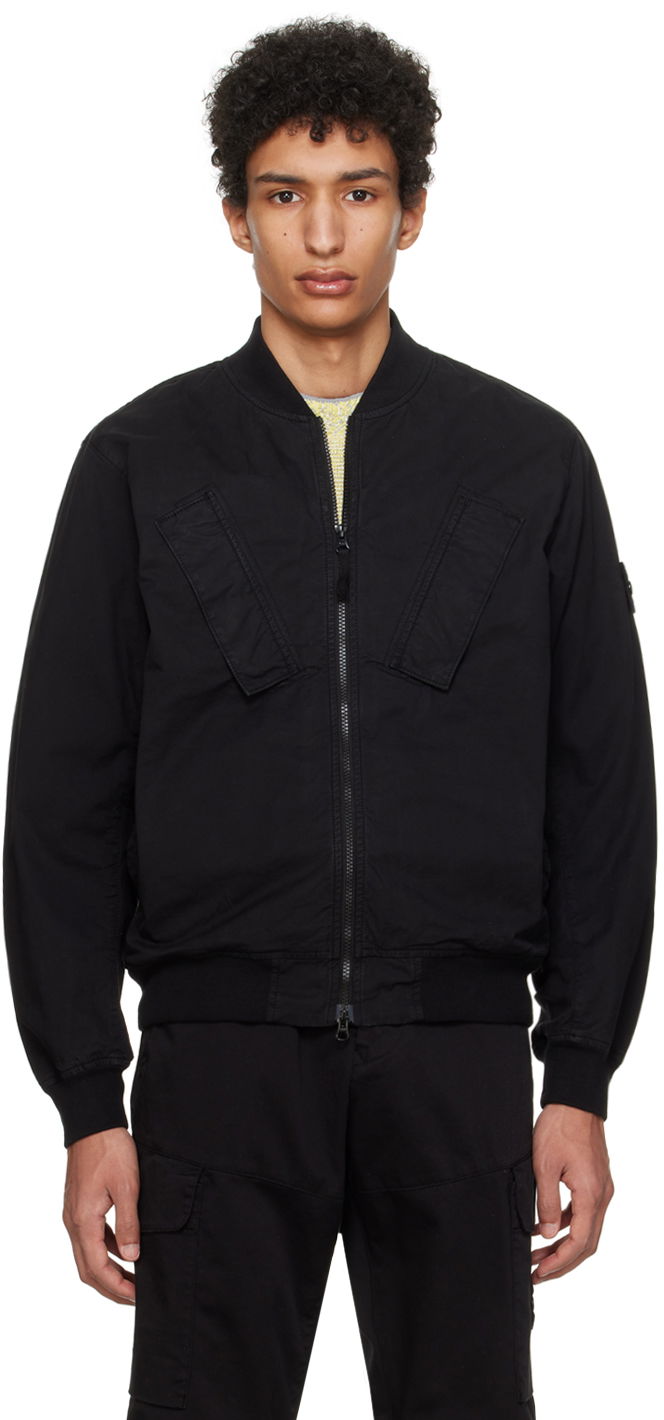 Bomberjakke Stone Island Garment-Dyed Bomber Jacket Sort | 801542510
