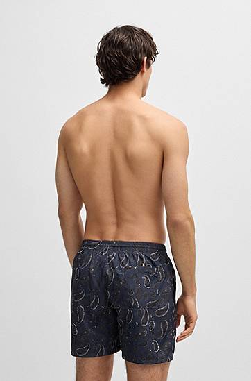 Shorts BOSS Paisley Print Swim Shorts Mørkeblå | 50544547, 1