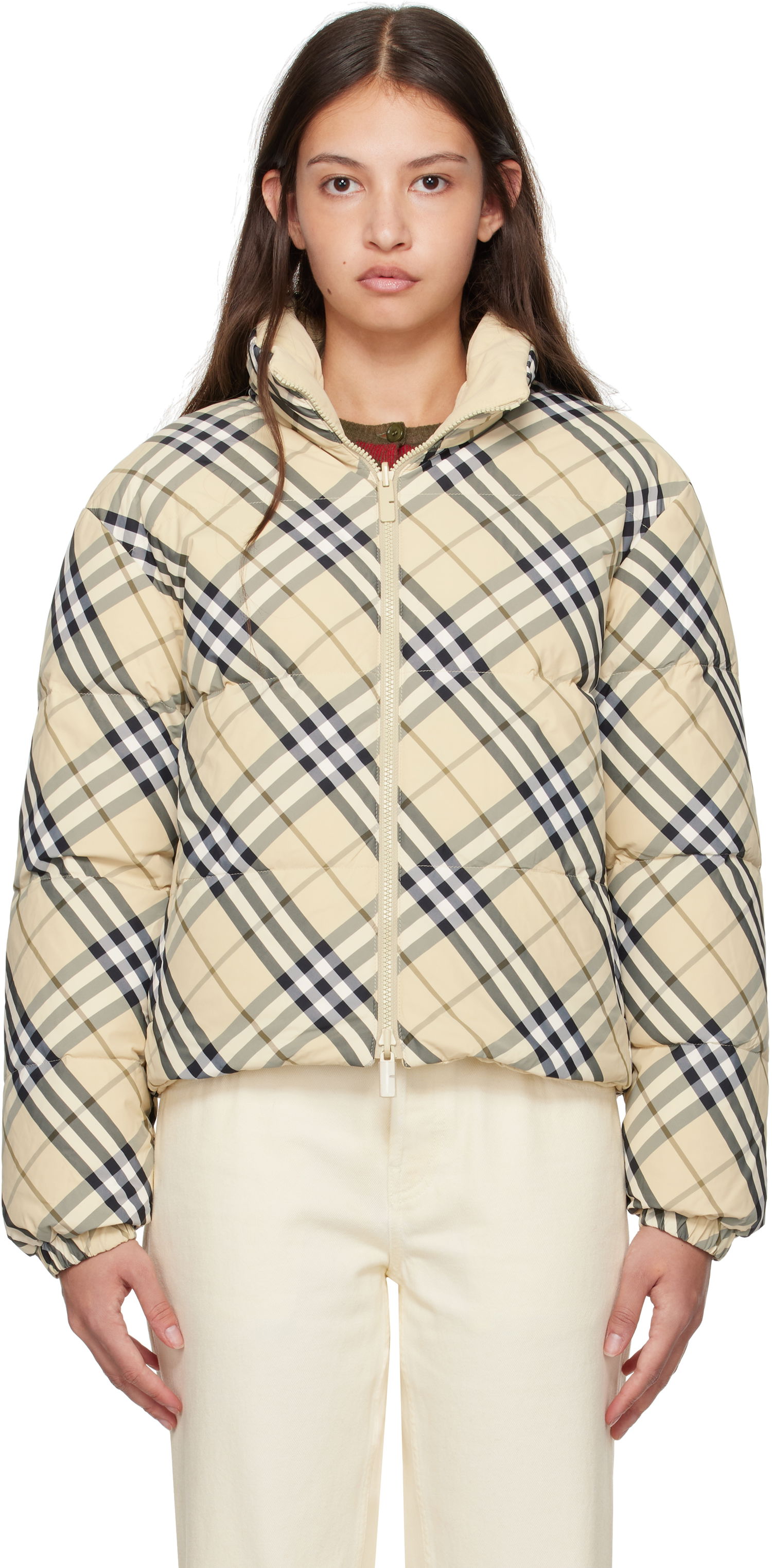 Puffer jakke Burberry Burberry Check Reversible Down Jacket Beige | 8098488, 0