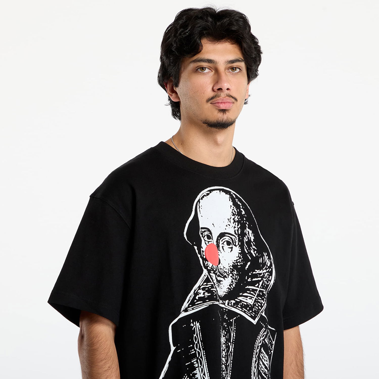 T-shirt Pleasures Joke Heavyweight T-shirt Shakespeare Clown Nose Sort | P25F045-BLACK, 1