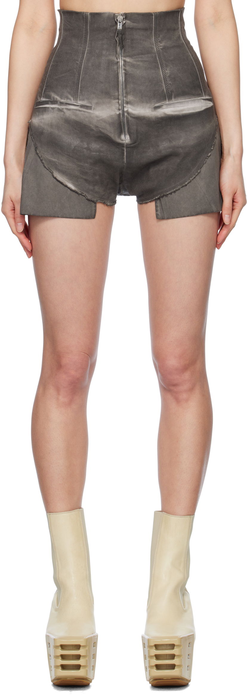 Shorts Rick Owens Rick Owens DRKSHDW Hollywood Dirt Cutoff Denim Shorts Grå | DS01E3313 SCF