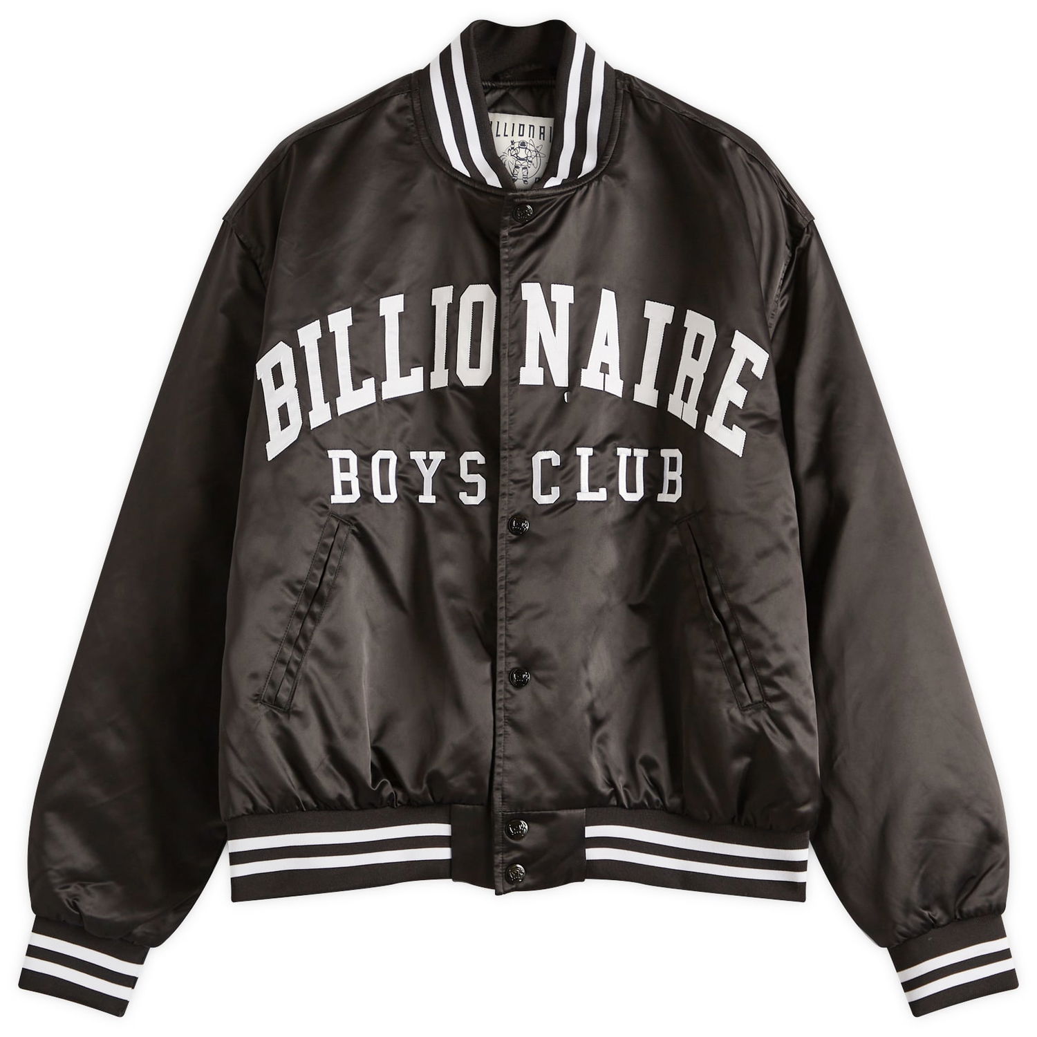 Bomberjakke BILLIONAIRE BOYS CLUB Satin Bomber Jacket, Size Large Sort | B25102-BLK, 1