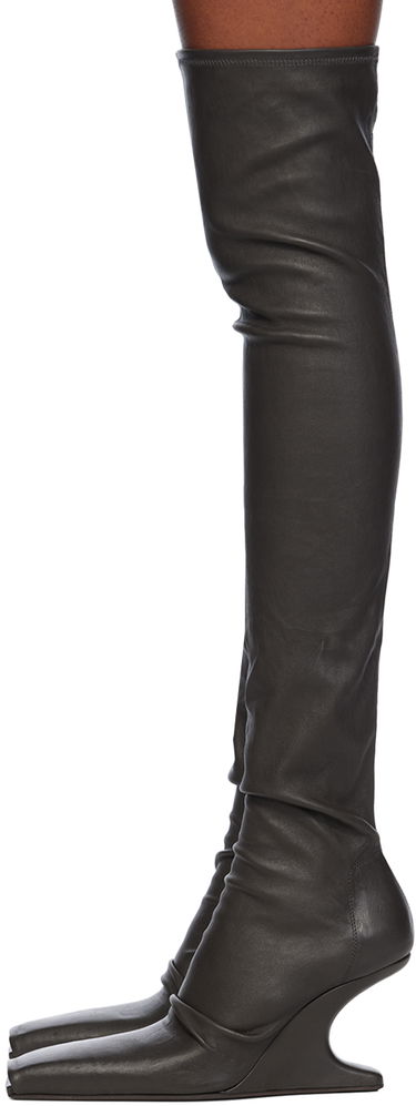 Tøj Rick Owens Rick Owens Porterville Cantilever Tall Boots Grå | RP02D3807 LS, 2
