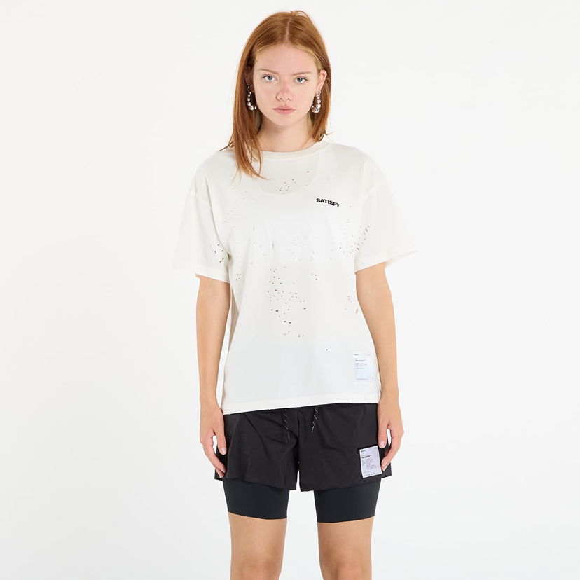 T-shirt Satisfy Satisfy MothTech Distressed T-Shirt Hvid | 11006-OW-SAB