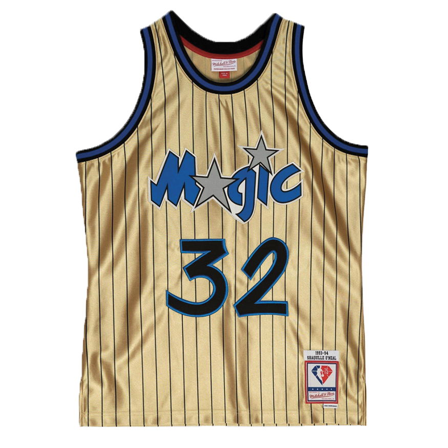 Jersey Mitchell & Ness Orlando Magic Shaquille O'Neal 75th Gold Swingman Jersey Metalisk | SMJY4398-OMA93SONGOLD, 0