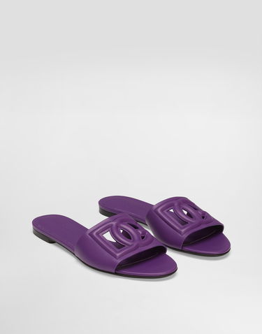 Tilbehør Dolce & Gabbana Dolce & Gabbana Calfskin Slides Lilla | CQ0436AY3298H438, 1