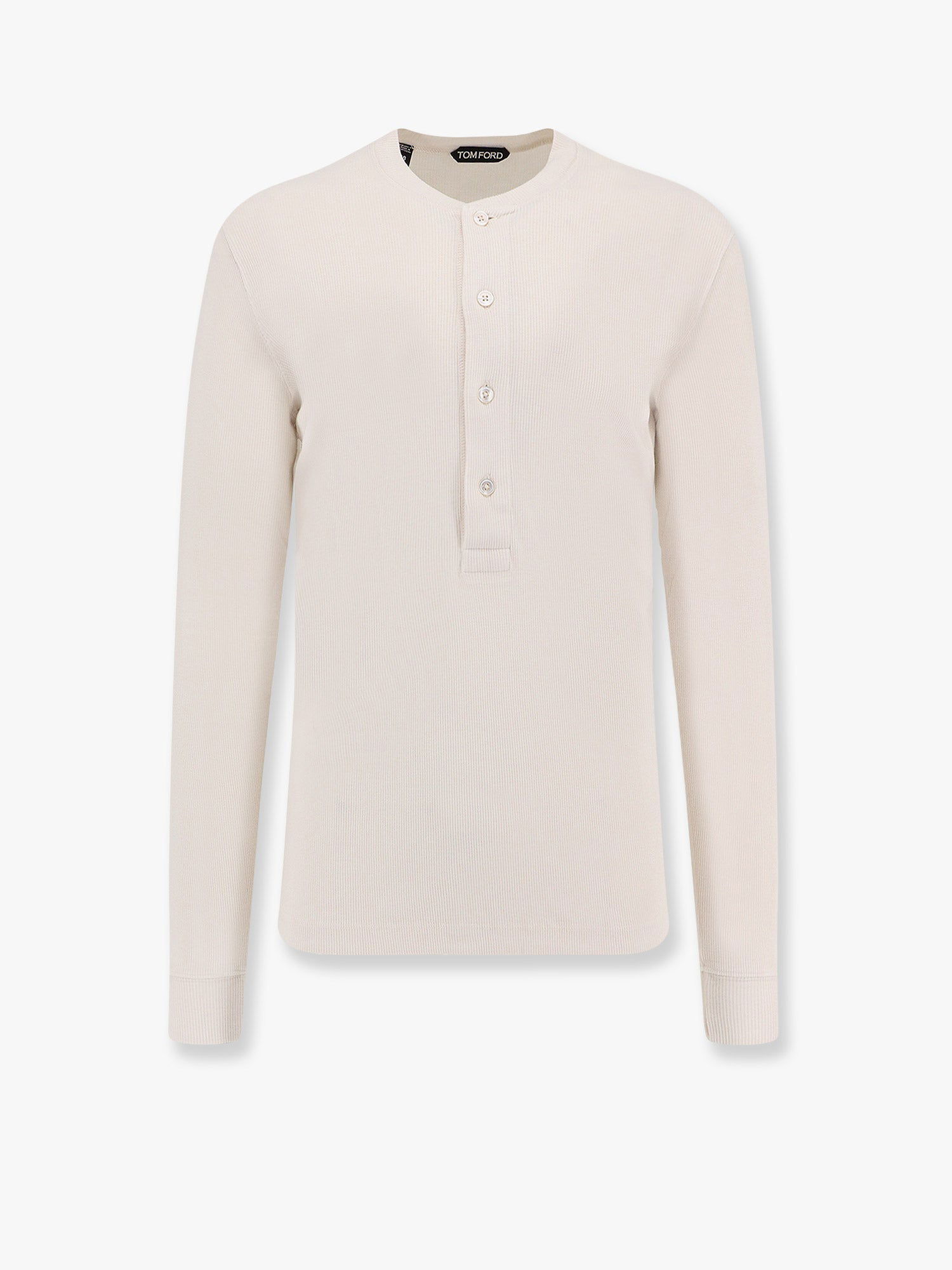 T-shirt Tom Ford Long Sleeve Henley T-Shirt Beige | JHL014JMC048S25AW004, 0