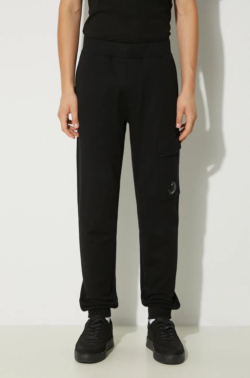Joggingbukser C.P. Company Diagonal Raised Fleece Cargo Sweatpants Sort | 17CMSP017A005086W, 0