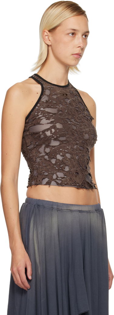 Tanktop Diesel Destroyed Layered Halter Tank Top Brun | A18523 0IKCK, 1