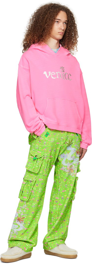 Sweatshirt ERL Venice Print Hoodie Lyserød | ERL07T031, 3