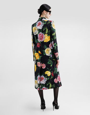 Frakker Dolce & Gabbana Dolce & Gabbana Single-breasted Peony and Rose-Print Brocade Coat Sort | F0W2RTFS9AHHN5IY, 2