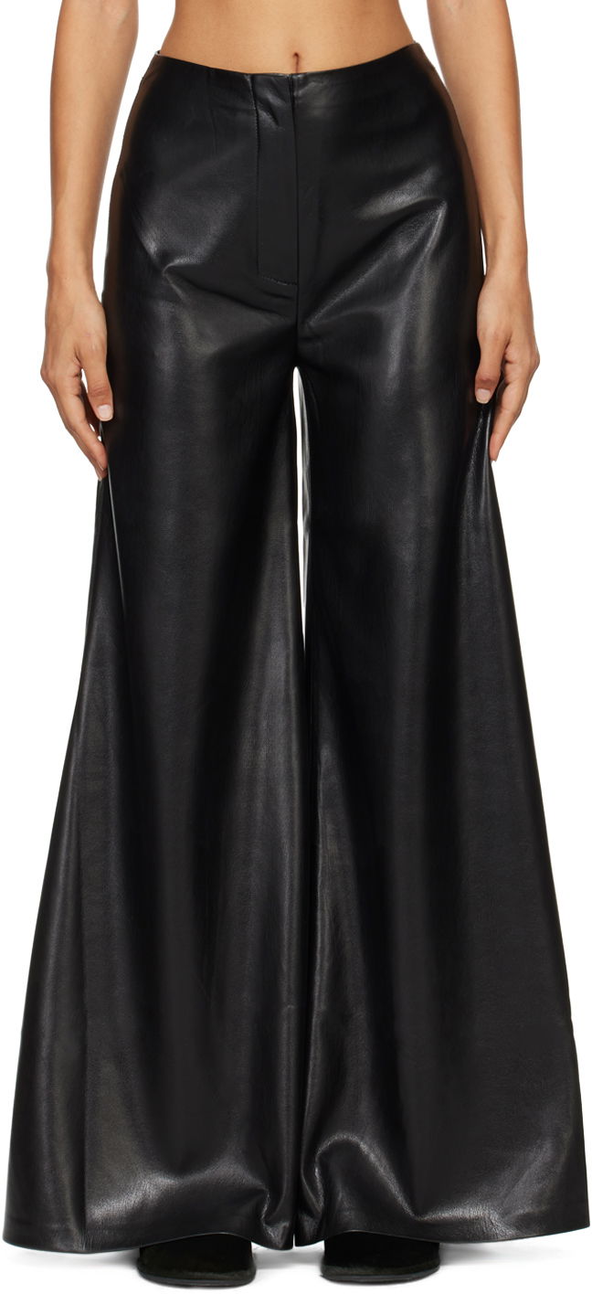 Bukser Nanushka Black Wiraag Vegan Leather Trousers Sort | NW24PFOW10351