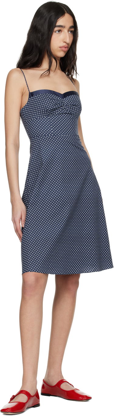 Kjole GUIZIO Guizio Margaux Polka Dot Midi Dress Mørkeblå | S25422W089, 3