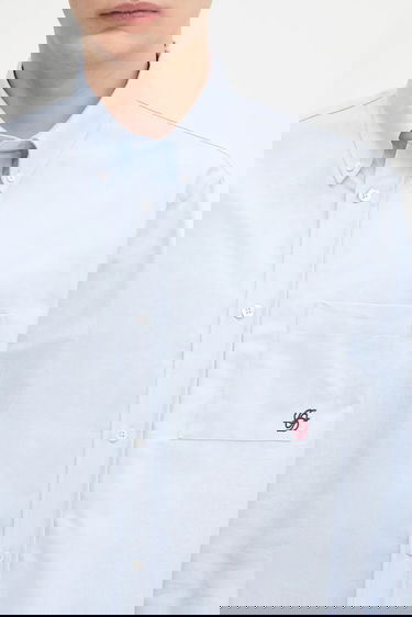 Skjorte Drôle de Monsieur Drôle de Monsieur La Chemise Oxford Relaxed Fit Button-Down Shirt Blå | H.SH240.CO225, 3