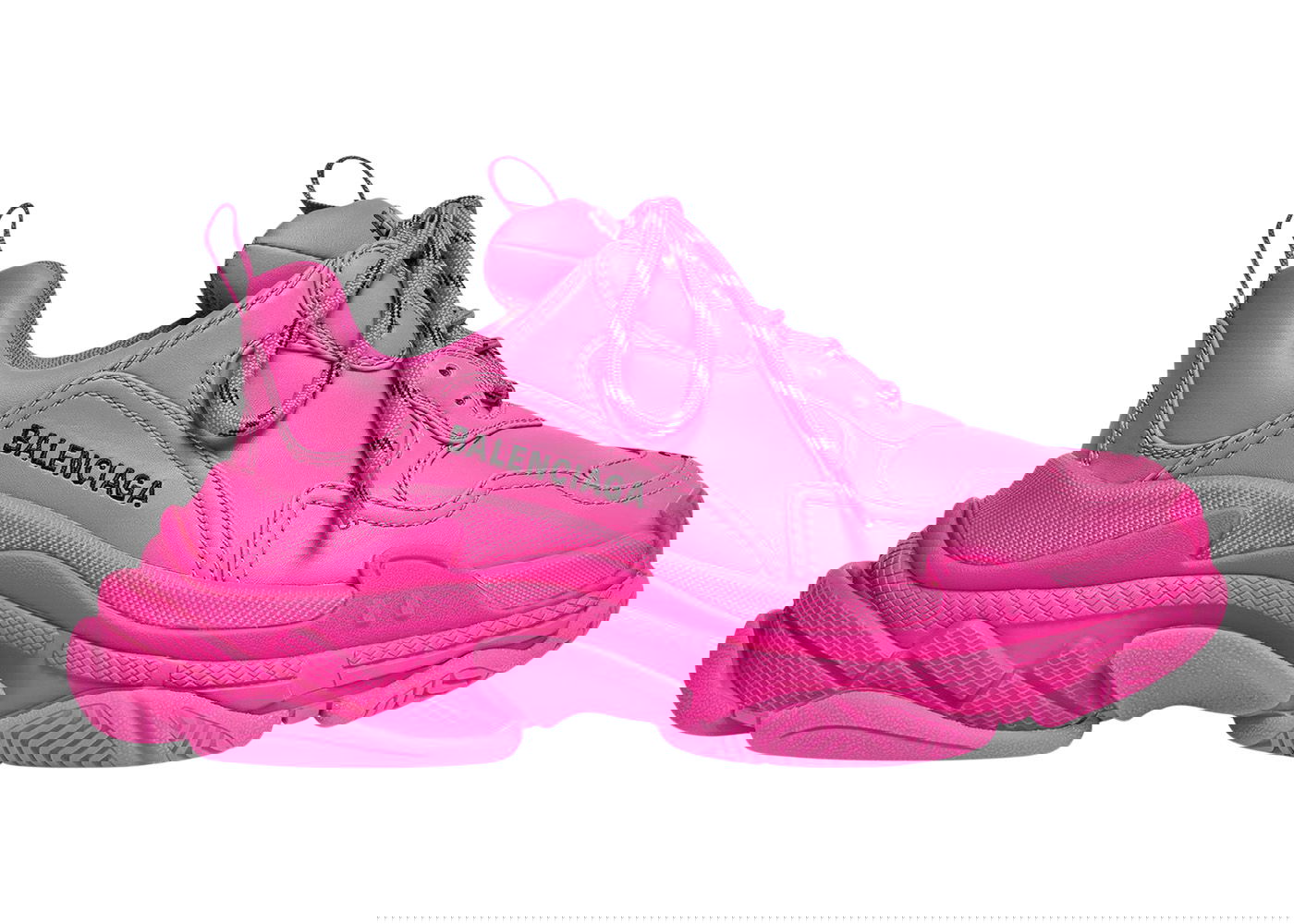 Sneakers og sko Balenciaga Triple S Faux Leather Dark Pink (W) Lyserød | 524039W2FA55800, 0
