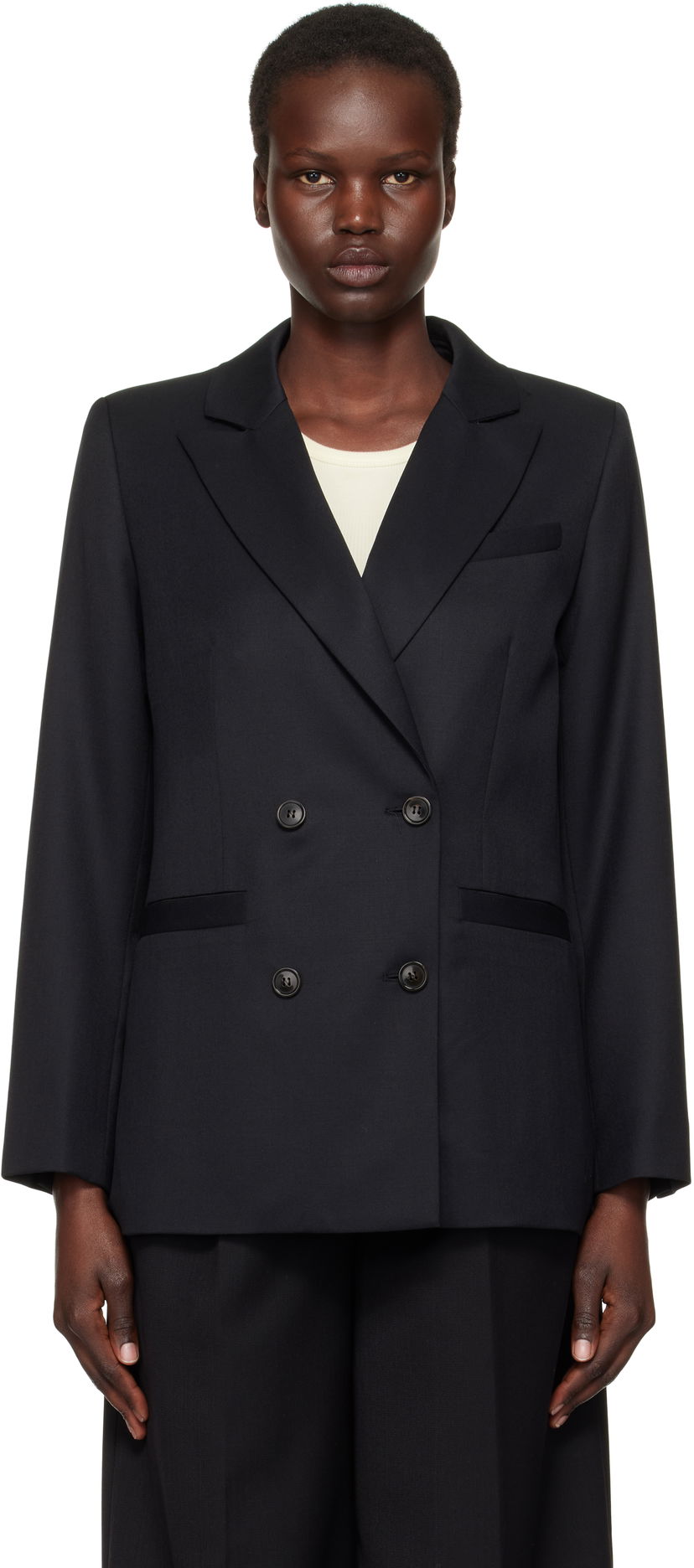 Frakker A.P.C. A.P.C. Lucy Double-Breasted Blazer Sort | WOAPO-F03212