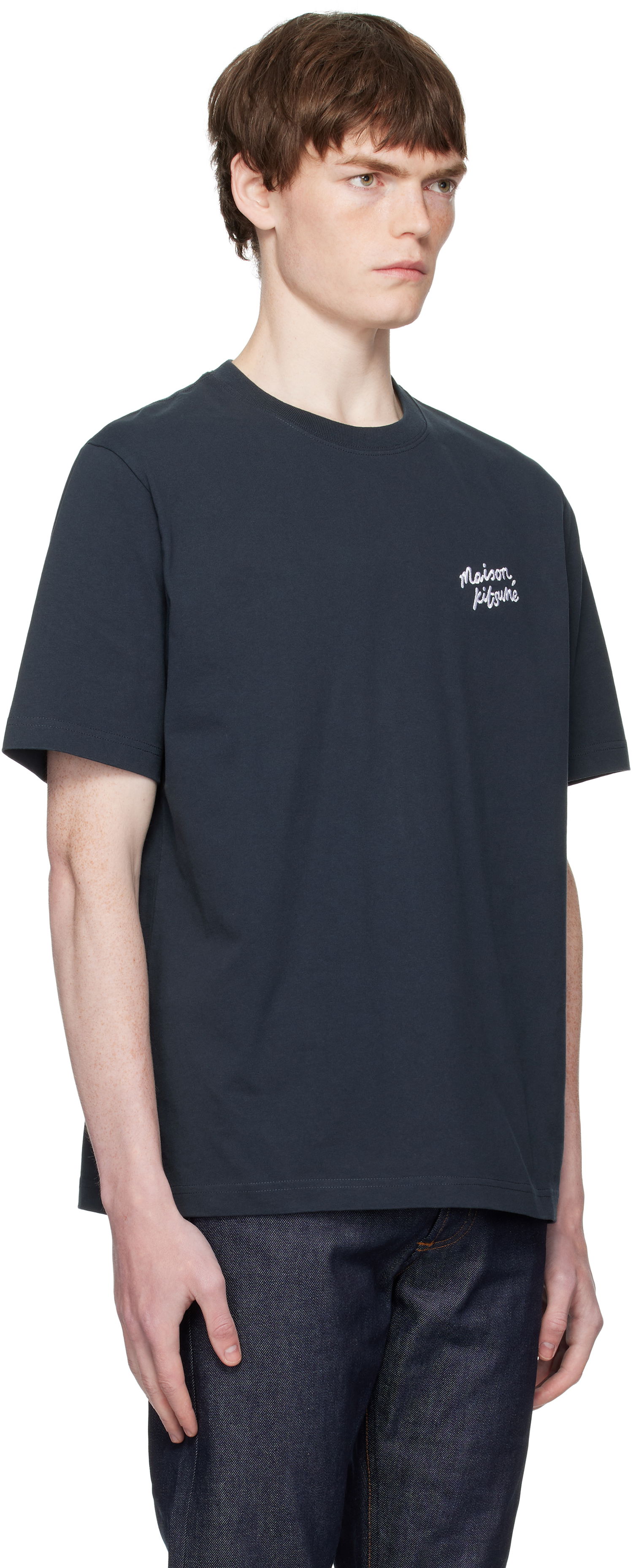 T-shirt MAISON KITSUNÉ Maison Kitsuné Handwriting Comfort T-Shirt Mørkeblå | MM00126KJ7025, 1