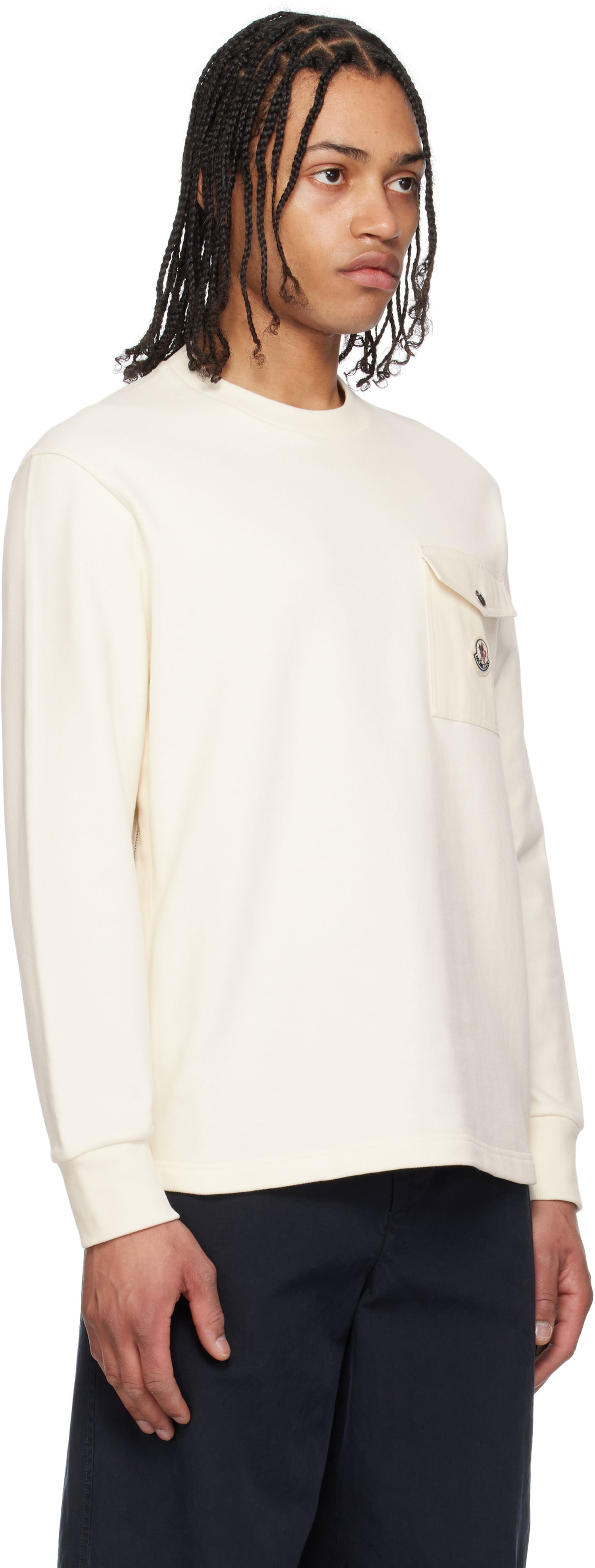Sweater Moncler Moncler Cotton Pocket Sweatshirt Hvid | K10918G0006789AUJ, 1