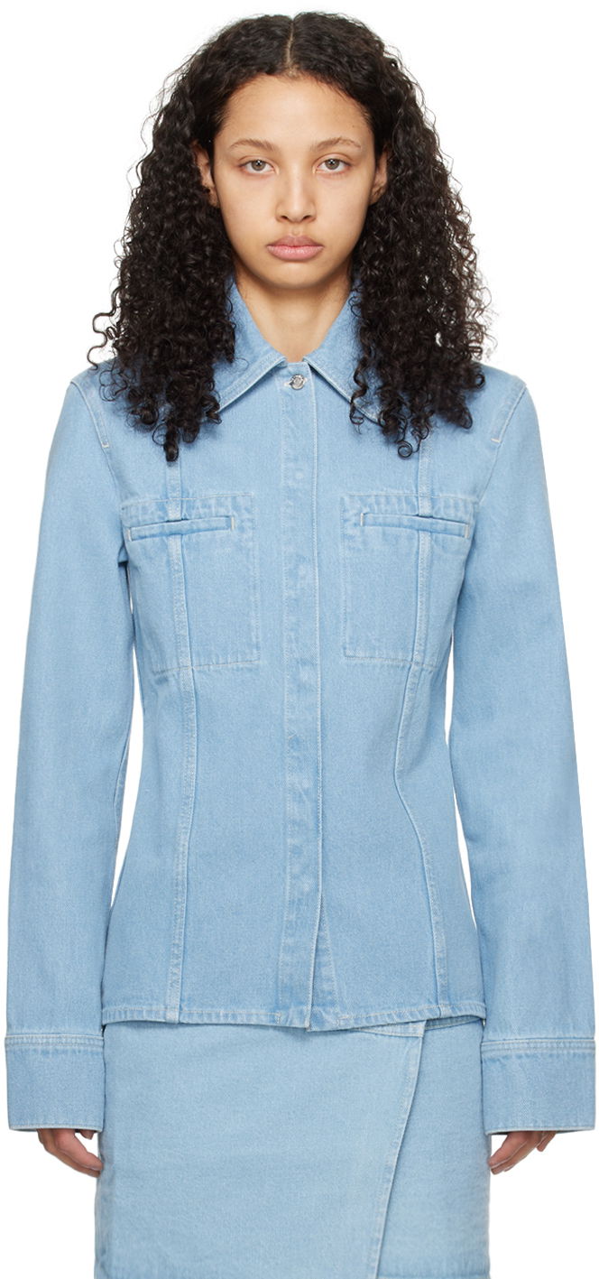 Jakke Nanushka Mireio Denim Jacket Blå | NW23RSSH01152