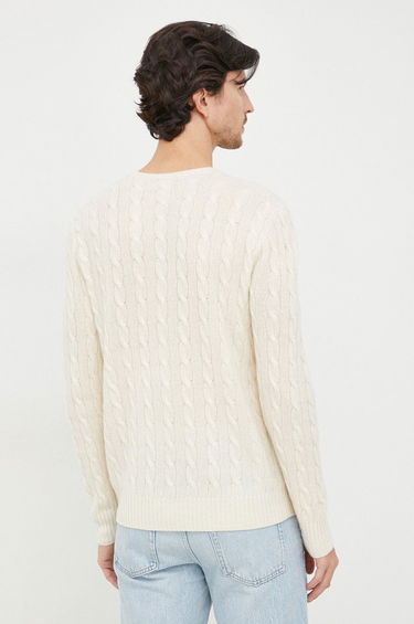 Sweater Polo by Ralph Lauren Logo Embroidered Cable Knit Jumper Beige | 710876762010, 3