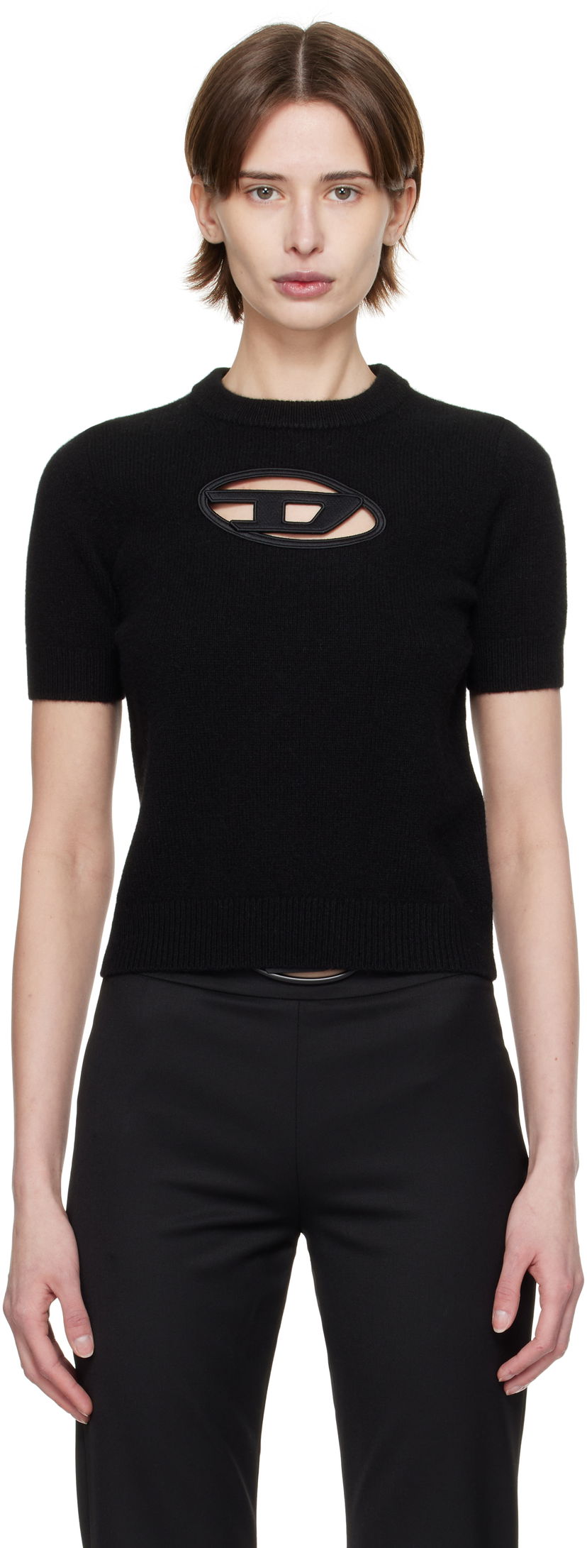 Sweater Diesel M-Argarin-Ss Short Sleeve Sweater Sort | A17504 0KCAE