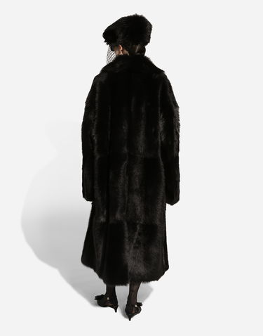 Frakker Dolce & Gabbana Single-breasted Shearling Coat Sort | F0W2DFFUP9BN0000, 3