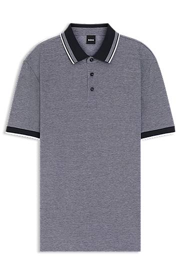 Polo skjorte BOSS BOSS Oxford Cotton Pique Polo Shirt with Logo Grå | 50521116