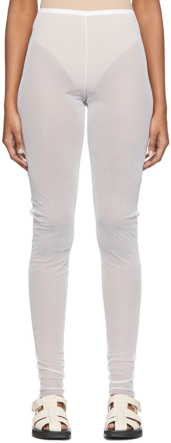 Leggings The Row Ensley Sheer Leggings Hvid | 6057-W2188