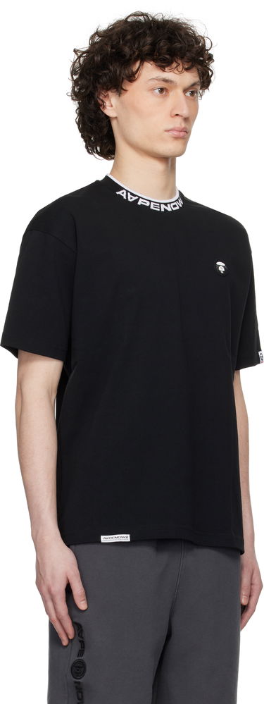T-shirt AAPE by A Bathing Ape AAPE by A Bathing Ape 'AAPE Now' Moonface Logo T-Shirt Sort | AAPTEM1604XXNBKX, 1