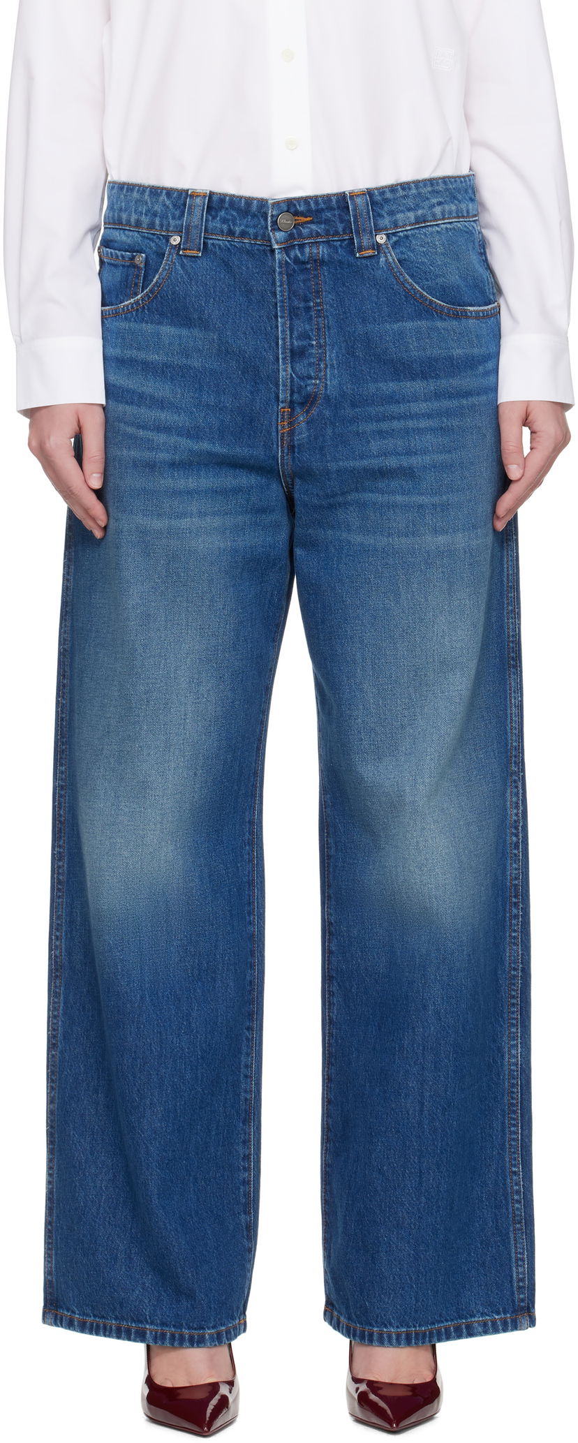 Jeans Khaite KHAITE Winslow Wide-Leg Jeans Blå | 1164917021