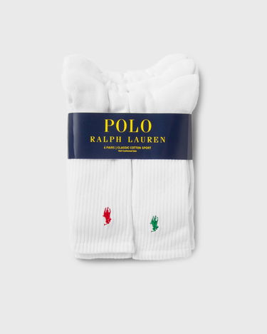 Sokker Polo by Ralph Lauren Multicoloured PP Sports Sock - 6 Pack Hvid | 449799740002, 1